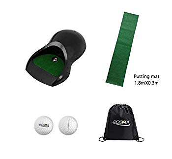 【中古】(未使用･未開封品)　POSMA PG160B 自動でボールが帰ってくる！ 電動ゴルフカップ マット付き POSMA収納用の黒バッグ 6k88evb