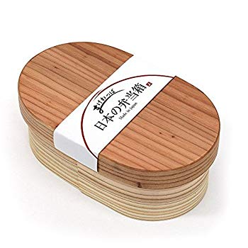 【中古】(未当て嵌める･未開封品) 日本製 国産杉 わっぱ弁当 小判型 曲げわっぱ 弁当箱 約500ml 0pbj0低周波
