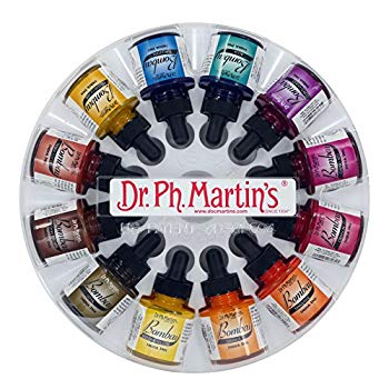 【中古】(未使用・未開封品) Dr. Ph. Martin's Bombay India Ink 1.0 oz Set of 12 (Set 2) 7z28pnb|ドリエムコーポレーション
