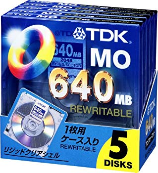 【中古】(未当て嵌める･未開封品) TDK 3.5MO 640MB アン初期化5枚容器に並べる MO-R640X5A gsx453j