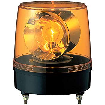 【中古】パトライト 大型回転灯 KG-100-Y Φ186 大型2面反射鏡 黄色 wyw801m