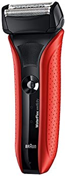 【中古】ブラウン メンズ電気シェーバー WaterFlex WF2s 3枚刃 水洗い/お風呂剃り可 レッド qqffhab