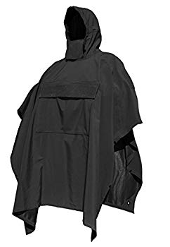 【中古】HAZARD4(ハザード4) Poncho Villa SmartSkin Softshell ミリタリーポンチョ 透湿・高撥水・雨合羽 黒いこと i8my1cf