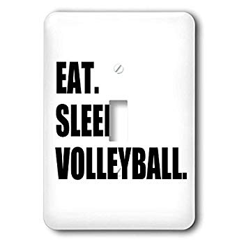 【中古】(未使用･未開封品)　3drose LSP _ 180456?_ 1?Eat Sleep VolleyballブラックテキストBeach Volley Ball Playerスポーツファンライトスイッチカバー v1yptgt