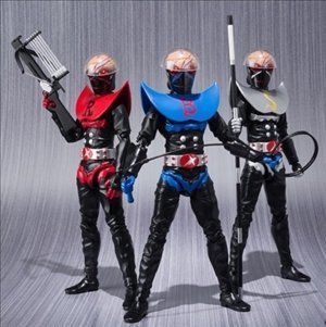 【中古】(未当て嵌める･未開封品) S.H.Figuarts レッドハカイダー ブルーハカイダー シルバーハカイダー 3体書き割り df5ndr3