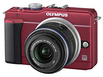 【中古】OLYMPUS 鏡鑑受け答え一眼 E-PL1s 水晶体一揃いの道具 赤いこと E-PL1s LKIT RED wgteh8f