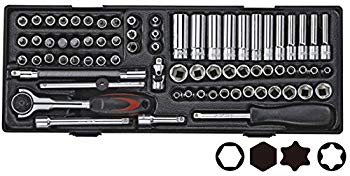 【中古】(未使用･未開封品)　JTC 6.3mm 73PCSソケットセット ハンドツール 工具箱 ロールキャビネット 引き出し用 工具セット ビットソケット ラチェット エクステンション f4u0baa