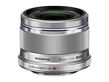 【中古】OLYMPUS M.ZUIKO DIGITAL 25mm F1.8 シルバー マイクロフォーサーズ用 単焦点レンズ 9jupf8b|ドリエムコーポレーション