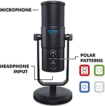 【中古】【非常に良い】M-Audio プロ用 USB 高品質 コンデンサーマイク 4種類の指向性【カーディオイド、双指向性、無指向性、ステレオ】 ヘッドフォン出力搭載 UBER Mi n5ksbvb