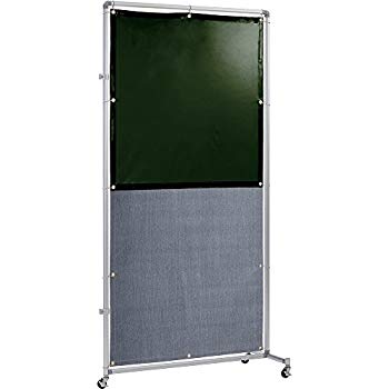 【中古】(未当てはめる･未開封品) 吉野 遮光火花兼用衝立(まっ黒い緑であること×A種居敷き)1×2 繋ぎ合わせる型 キャスター YS-12JC-DG-BW 火花用衝立 6k88evb