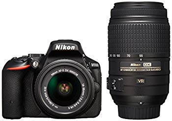【中古】Nikon デジタル一眼二眼レフ写真機 D5500 ダブルズームキット 黒いこと  2416万絵素 3.2型液晶 タッチパネルD5500WZBK qqffhab