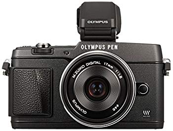 【中古】OLYMPUS ミラーレス一眼 PEN E-P5 17mm F1.8 レンズキット(ビューファインダー VF-4セット) ブラック E-P5 17mm F1.8 LKIT BLK khxv5rg｜ドリエムコーポレーション