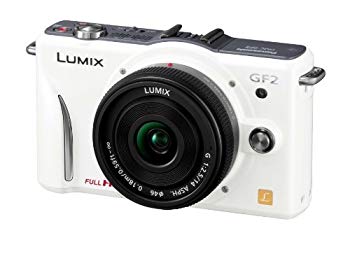 【中古】パナソニック デジタル一眼写真機 GF2 水晶体一揃いの道具(14粍/F2.5ホットケーキ水晶体属する) フルハイビジョンムービー一眼 甲羅白いこと DMC-GF2 C-W wgteh8f