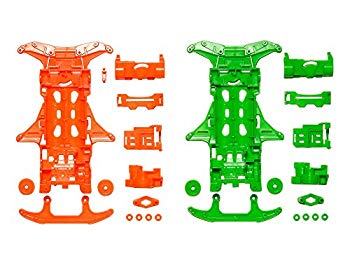【中古】(未使用･未開封品)　タミヤ ミニ四駆特別企画商品 VS 蛍光カラーシャーシセット オレンジ・グリーン 95355 tu1jdyt