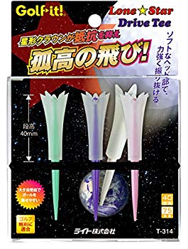 【中古】【非常に良い】ライト(LITE) ゴルフ ティー ローンスター ドライブティー 75mm T-314 パステル (650) w17b8b5