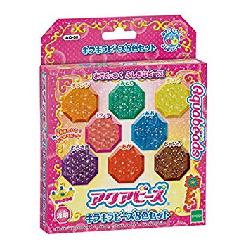 【中古】【非常に良い】アクアビーズアート☆ キラキラビーズ8色セット AQ-80 tf8su2k