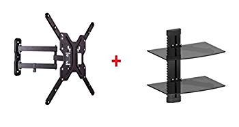 【中古】(未当て嵌める･未開封品) マウントPlus 1092???30?Tilt Swivel隅っこ壁マウントwithバンドル2ガラスシェルフの有線テレビボックス席ヴィデオディスクプレーヤーステレオコンポーネントほ og8985z