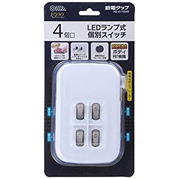 LED個別スイッチ付き 節電タップ 4個口 [HS-A1759W] rdzdsi3 Amazon.co.jp: LED個別スイッチ付き 節電タップ 4個口 [HS