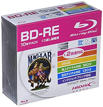 【中古】HI-DISC BD-RE HDBD-RE2X10SC (くり返し録画用 130分 25GB 1-2倍速 10枚) g6bh9ry