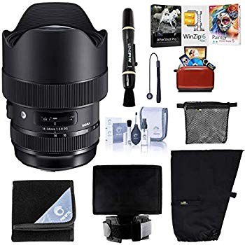 【中古】(未当て嵌める･未開封品) Sigma 14???24?粍 f / 2.8?DG HSM Art広角望遠レンズfor Nikon DSLRカメラレンズクリーニングキット、一回り、LensCoat雨合羽雨衣袂 bt0tq1u