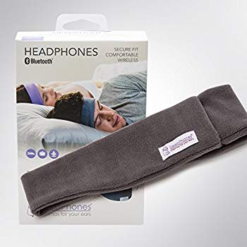 【中古】(未使用･未開封品)　スリープフォン ワイヤレス (Bluetoothヘッドフォン) グレーMサイズ［55cm - 59cm］　フリース (Fleece)素材 0pbj0lf