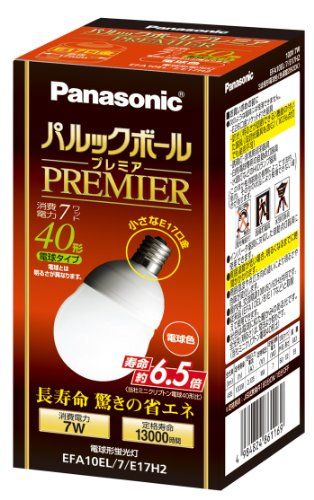 【新品】 パナソニック パルックボールプレミア A10形 電球色 電球40形タイプ E17口金 485 lm EFA10EL7E17H2 oyj0otl｜ドリエムコーポレーション