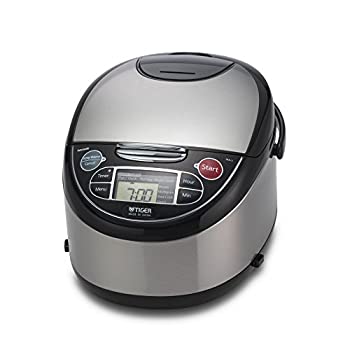【中古】【人並み外れたに好いたらしい】Tiger JAX-T10U-K 5.5-Cup (Uncooked) Micom Rice Cooker with Food Steamer \u0026 Slow Cooker Stainless Steel Black by Tiger Corporation 炊飯器-家電