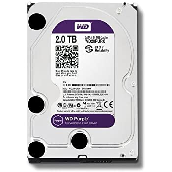 【中古】WD HDD 内蔵ハードディスク 3.5インチ 2TB WD Purple 監視カメラ用 WD20PURX IntelliPower