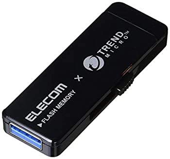 【中古】【非常に良い】エレコム USBメモリ USB3.0 トレンドマイクロ製ウイルス対策ソフト搭載 16GB ブラック MF-TRU316GBK