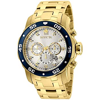 【中古】[インビクタ]Invicta 腕時計 80067 Pro Diver Chronograph 18K Gold Plated Steel Silver-Tone Dial メンズ [並行輸入品]｜ドリエムコーポレーション