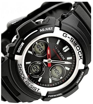 【中古】警察官 自衛隊 G-SHOCK 200m防水 電波ソーラー アナデジ プラベルトウォッチ メンズ向（AWGM100-1A　AWGM100B-1A） (AWGM100-1A（シルバー）)