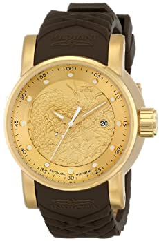 【中古】インヴィクタ Invicta Mens 12790 S1 Rally Yakuza Automatic Goldtone and Brown Rubber Watch [並行輸入品]