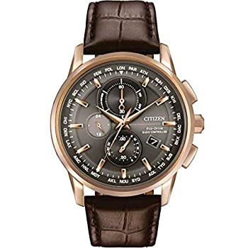 【中古】逆輸入 シチズン AT8113-04H エコドライブ 電波ソーラー クロノグラフ ワールドタイマー ウォッチ 腕時計 時計 電波時計 メンズ ローズゴールド