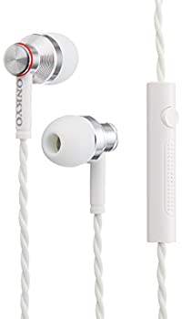 【中古】ONKYO インナーイヤー セミーオープン マイク付 ホワイト E300MW