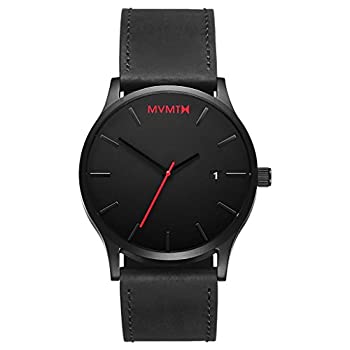 【中古】ウオッチメンズ MVMT Watches Black Face with Black Leather Strap Men\u0027s Watch [並行輸入品]