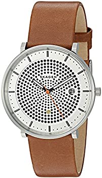 【中古】Skagen Men\u0027s Hald Solar SKW6277 Silver Leather Quartz Dress Watch