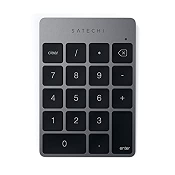 【中古】Satechi スリム ワイヤレス Bluetooth テンキー18キー (Bluetooth対応のMacOS iOS PCに対応) (スペースグレイ)