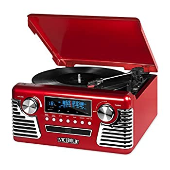 【中古】Victrola 50's Retro Record Player with Bluetooth and CD Red [並行輸入品]