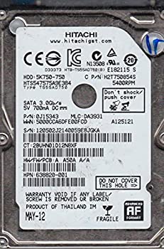 【中古】HTS547575A9E384 PN 0J15343 MLC DA3931 Hitachi 750GB SATA 2.5 Hard Drive [並行輸入品]