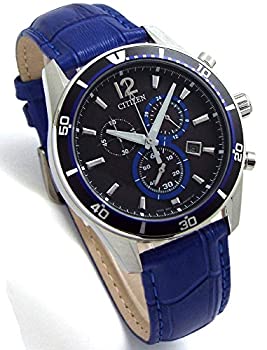 【中古】シチズン エコドライブ クロノグラフ CITIZEN ソーラー クロノ 本革ベルト 替えベルト付き ブルー ベース 国内品番 VO10-6741F BL [並行輸入品]