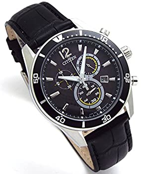 【中古】シチズン エコドライブ クロノグラフ CITIZEN ソーラー クロノ 本革ベルト 替えベルト付き ブラックベース 国内品番 VO10-6742F BK [並行輸入品]