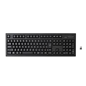 【中古】エレコム キーボード ワイヤレス (レシーバー付属) プレミアムメンブレン フルキーボード 1000万回高耐久 ブラック TK-FDM088TBK