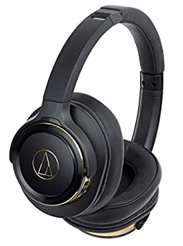【中古】audio-technica ワイヤレスヘッドホン Bluetooth マイク付き 重低音 密閉型 ブラックゴールド ATH-WS660BT BGD