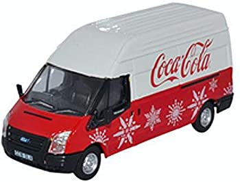 【中古】OXFORD 1/76 フォード トランジット MK5 LWB High コカコーラ Xmas 完成品