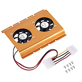 【中古】ASHATA 3.5インチ ハードディスクドライブ HDD デュアルファン 冷却クーラー ゴールドトーン デスクトップPC用 ASHATAdcbnwvgs9g-02|ドリエムコーポレーション
