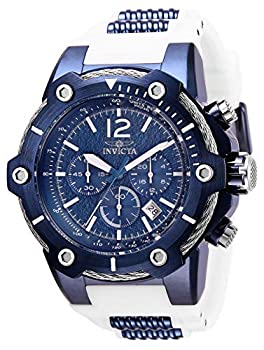【中古】Invicta Men's BOLT Silicone Band Steel Case Flame-Fusion Crystal Quartz Blue Dial Analog Watch 28031
