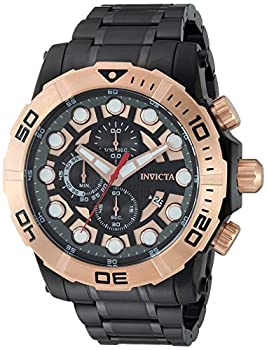 【中古】Invicta Men\u0027s Sea Hunter Black Steel Bracelet \u0026 Case Quartz Analog Watch 28267