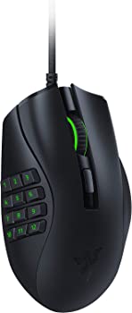【中古】Razer Naga X MMO ゲーミングマウス 16名取り草 軽さ 85g 18000 DPI 5G 高性能オプティカルセンサー パステル色の布巻有線テレビ Chroma書き込み【日