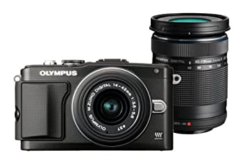 【中古】【非常に良い】OLYMPUS ミラーレス一眼 PEN Lite E-PL5 ダブルズームキット ブラック E-PL5 DZKIT BLK