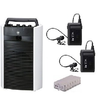 【中古】TOA デジタルワイヤレスアンプ・ワイヤレスマイクセット WA-2700×1 WTU-1720×1 WM-1320×2　シングルタイプ